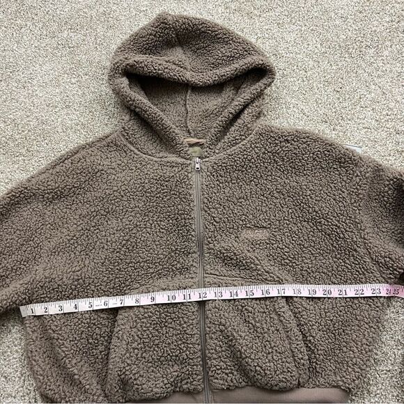 Skims Cropped Teddy Full Zip Hoodie Women's L - Picture 6 of 9